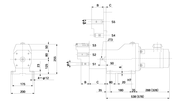 MD15 type dimension drawing