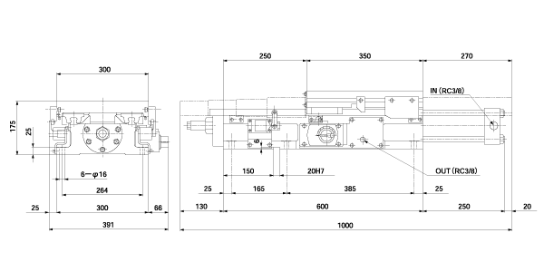 Dimensional drawing of model MFS1525