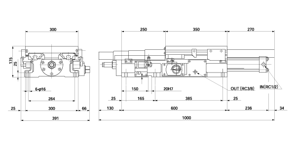 Dimensional drawing of Model MFS 825