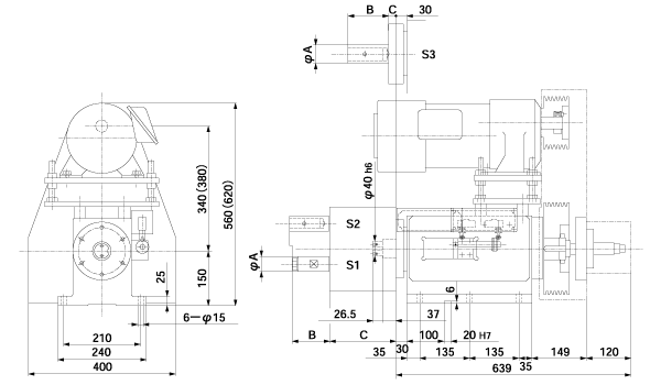 MQT 40 type dimensions